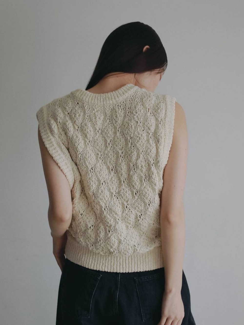 anuke(アンヌーク) Slub Pattern Vest