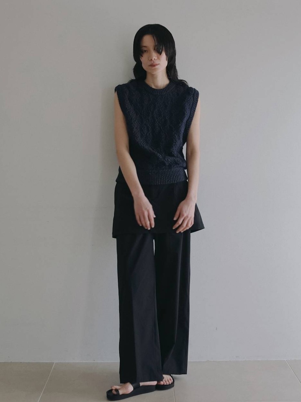 anuke(アンヌーク) Slub Pattern Vest