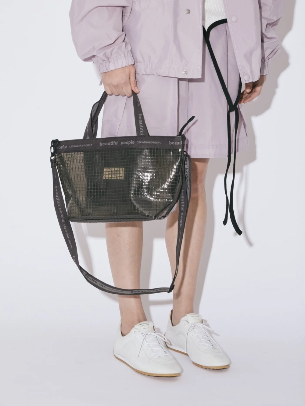 beautiful people(ビューティフルピープル) plaid vinyl logo tape bag