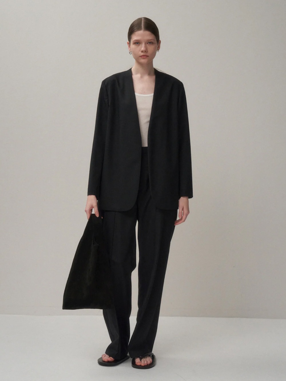 ATON(エイトン) WOOL TROPICAL NOCOLLER JACKET