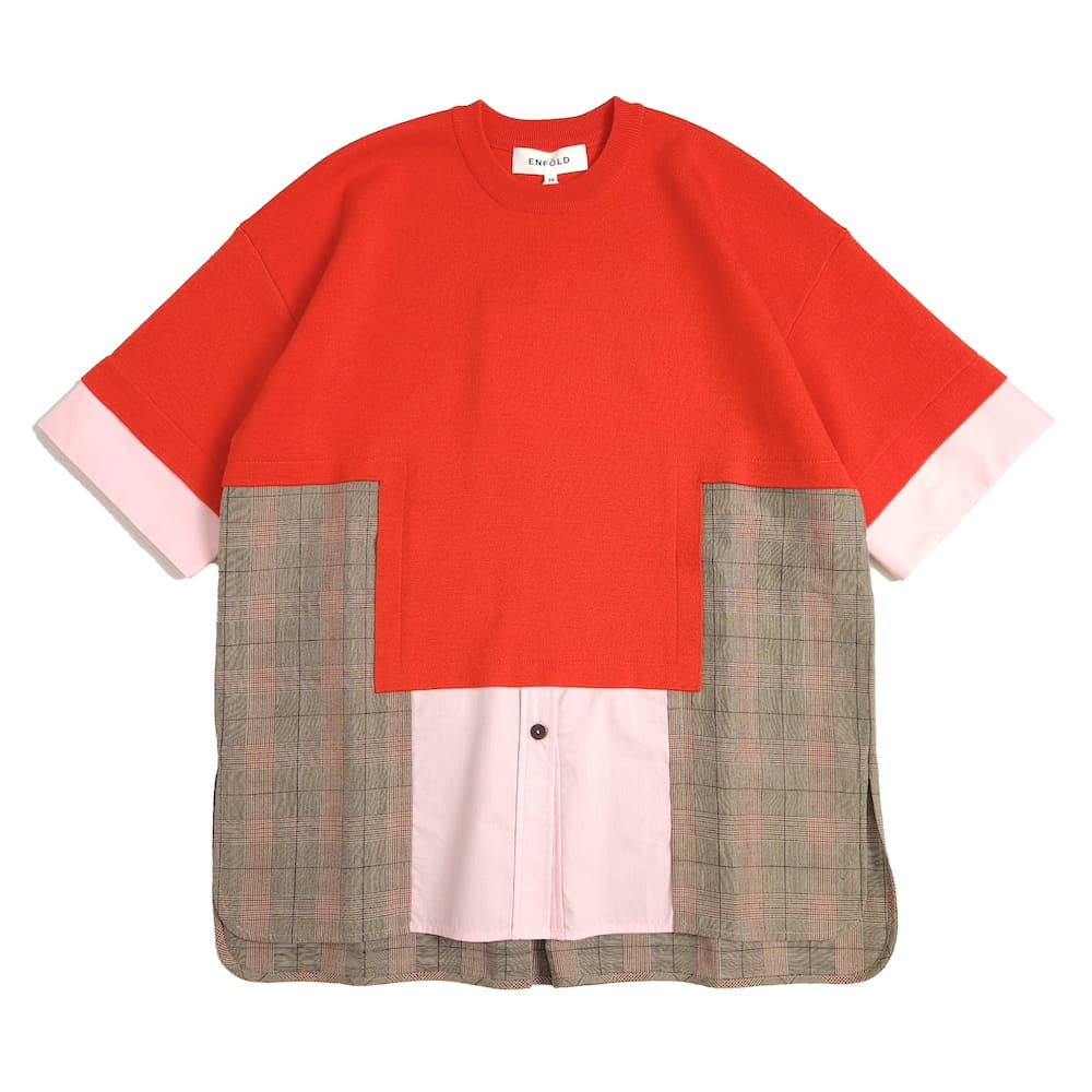 新品 ENFOLD エンフォルド COMBI PULLOVER シャツ SALE】ENFOLD(エンフォルド) KNIT-COMBI PULLOVER - COLDBECK