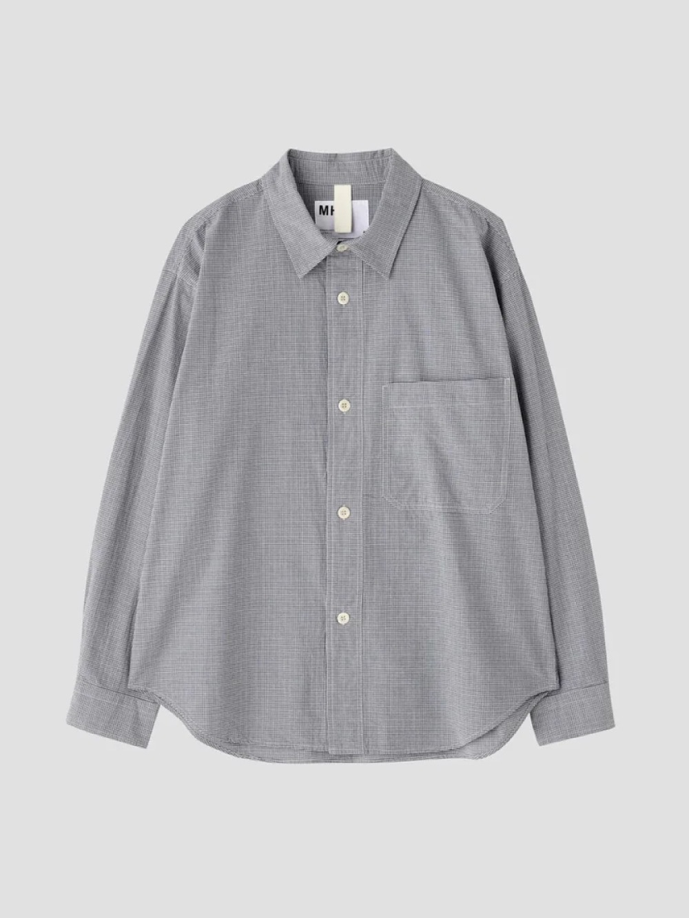 MHL. TINY GINGHAM COTTON コットンシャツサイズII MHL./TINY GINGHAM COTTON SHIRT (BLUE)