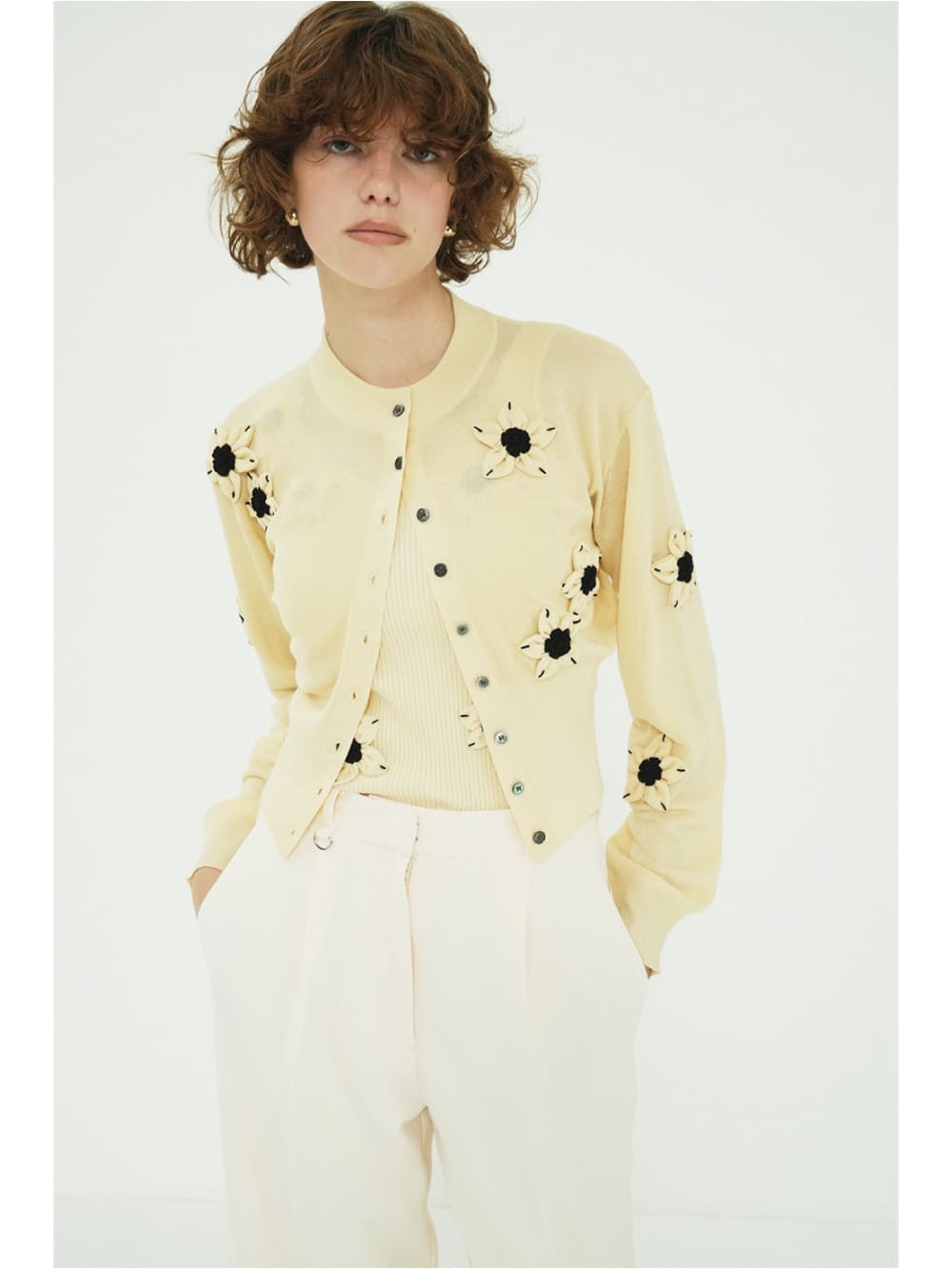 CLANE(クラネ) FLOWER MOTIF KNIT CARDIGAN
