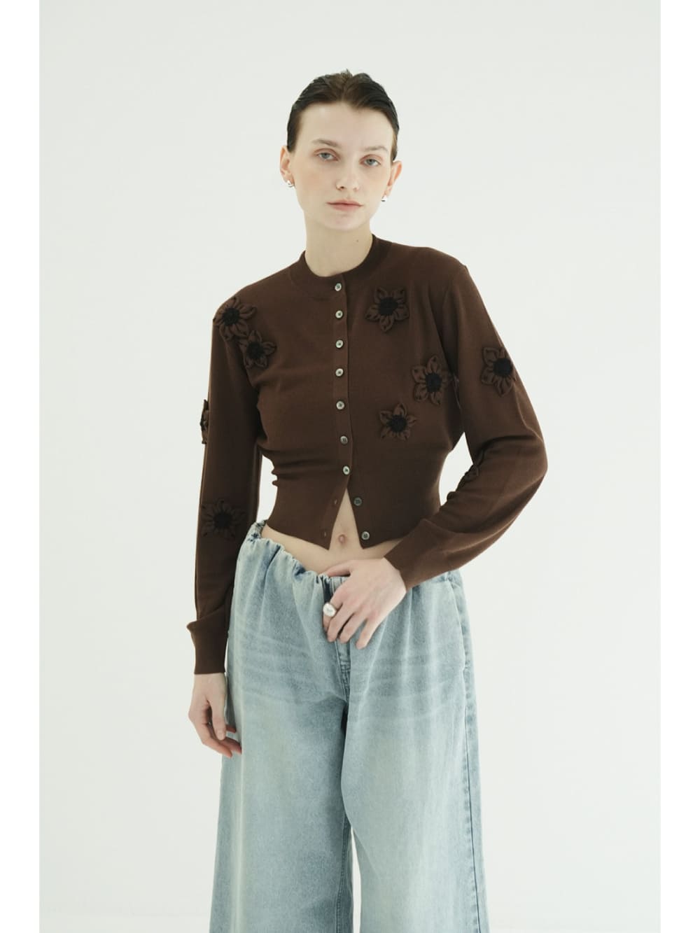 CLANE(クラネ) FLOWER MOTIF KNIT CARDIGAN