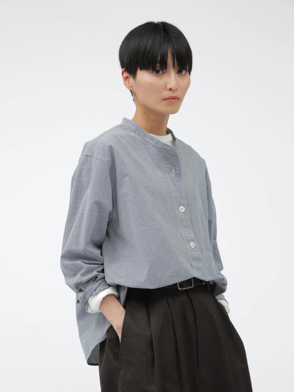 MHL.(エムエイチエル) TINY GINGHAM COTTON SHIRTS