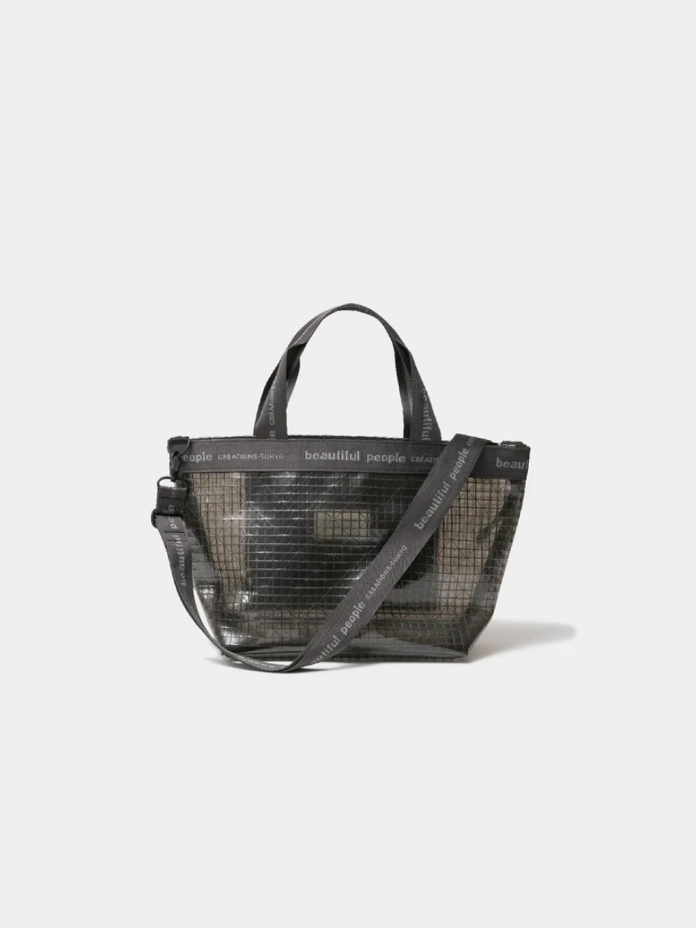 beautiful people(ビューティフルピープル) plaid vinyl logo tape bag M