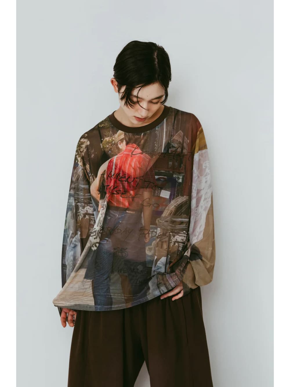 Knuth Marf(クヌースマーフ) oji sheer long-sleeve tee
