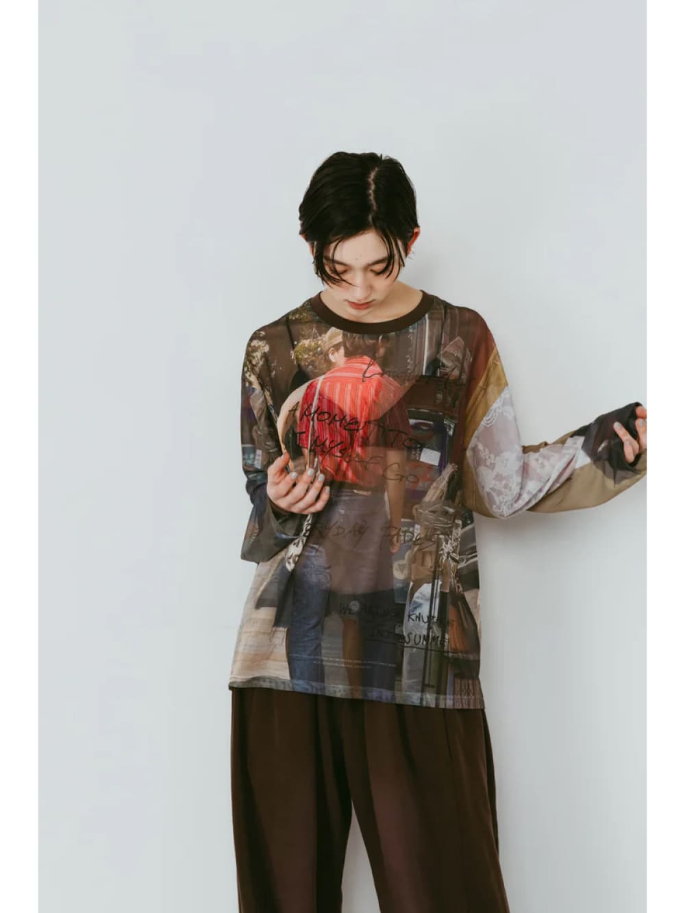 Knuth Marf(クヌースマーフ) oji sheer long-sleeve tee