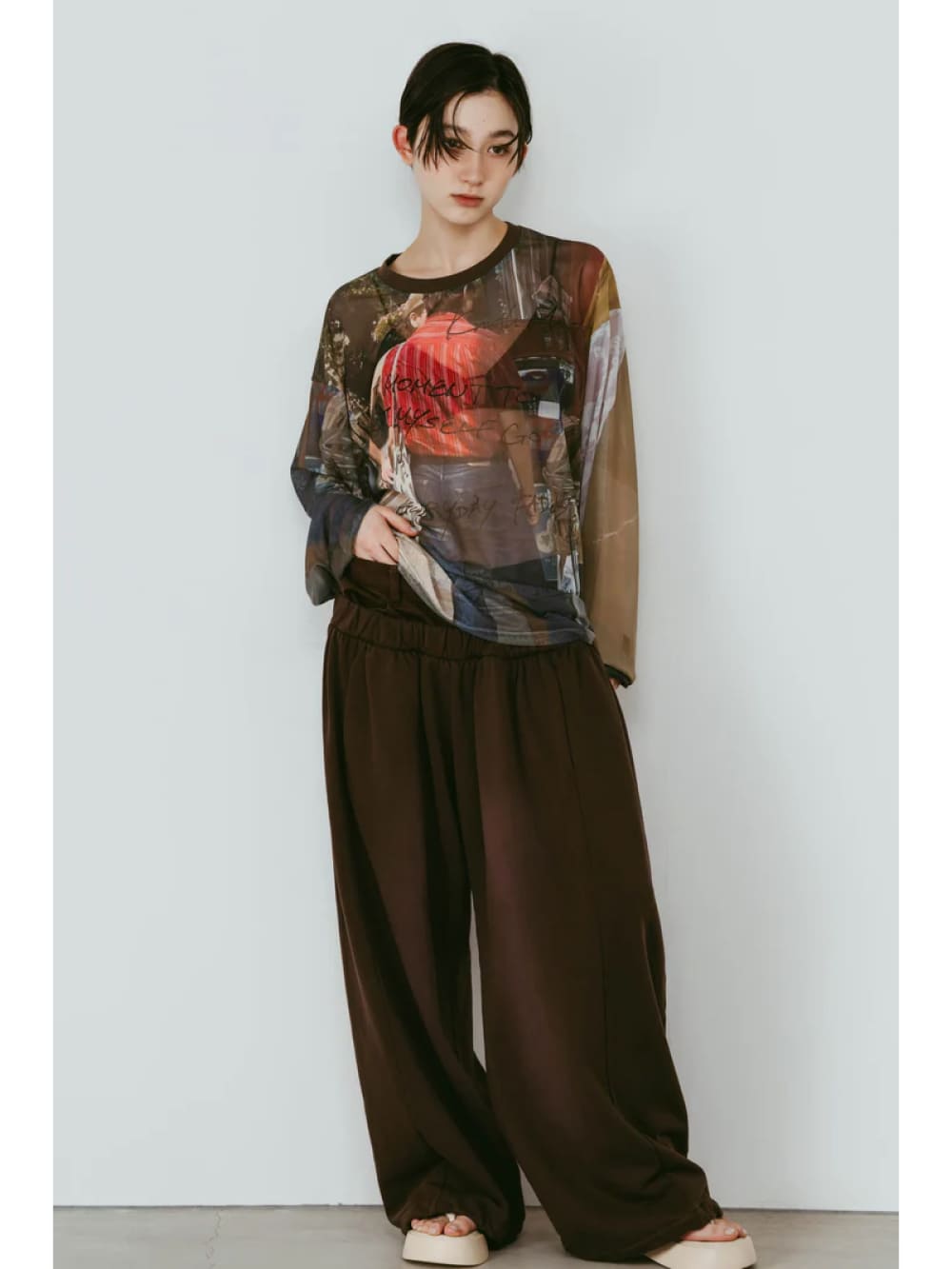 Knuth Marf(クヌースマーフ) oji sheer long-sleeve tee