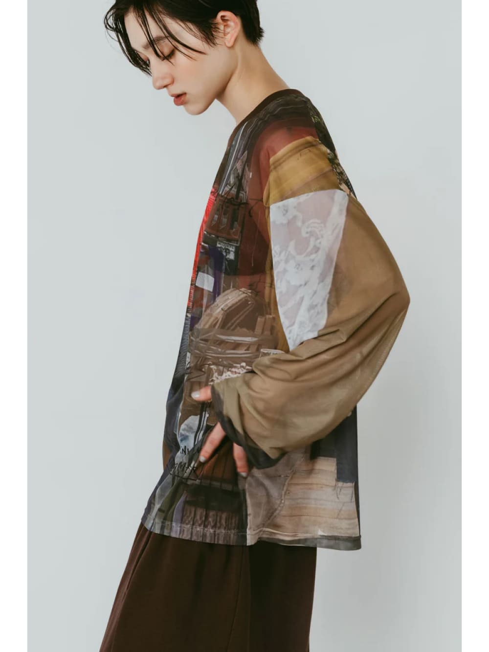 Knuth Marf(クヌースマーフ) oji sheer long-sleeve tee