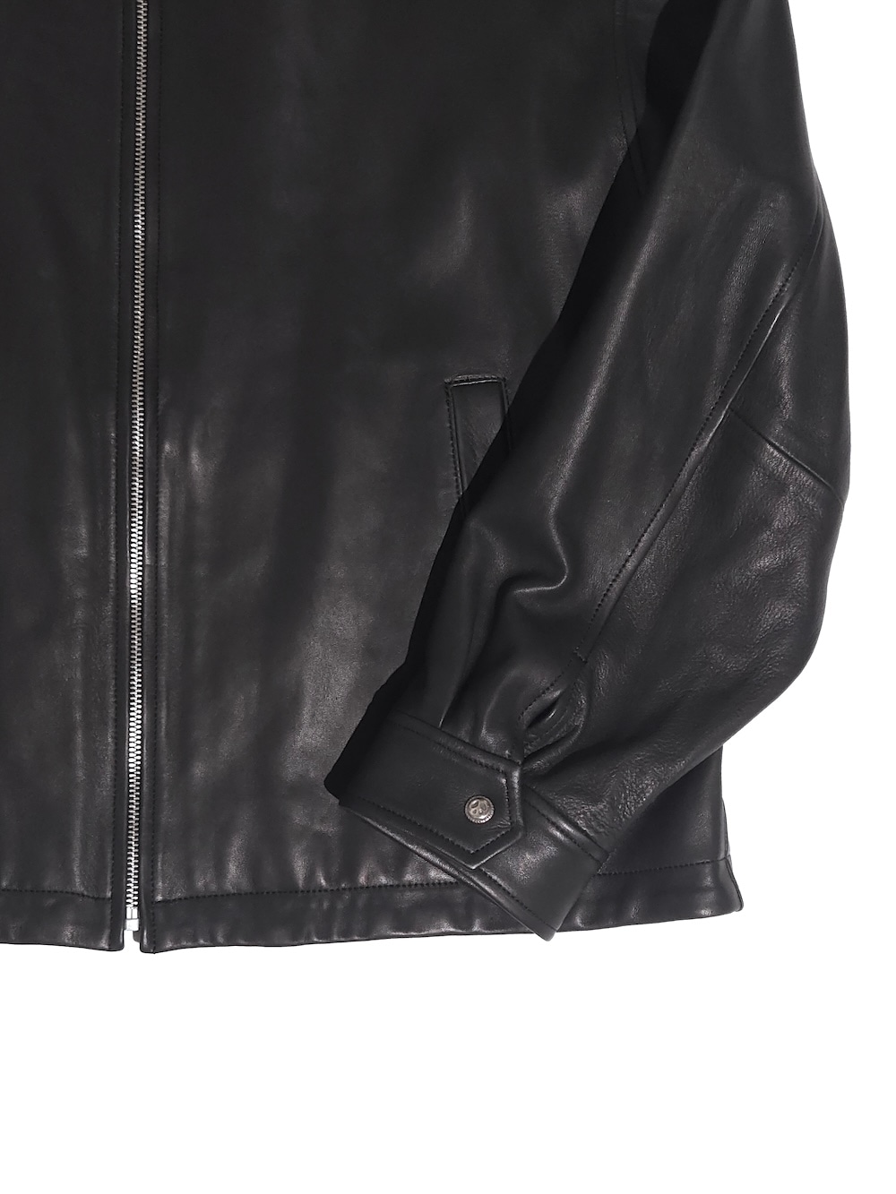 Porter Classic(ポータークラシック) LEATHER ZIP UP JACKET W / LOVE & PEACE SILVER (ENTREFINO)