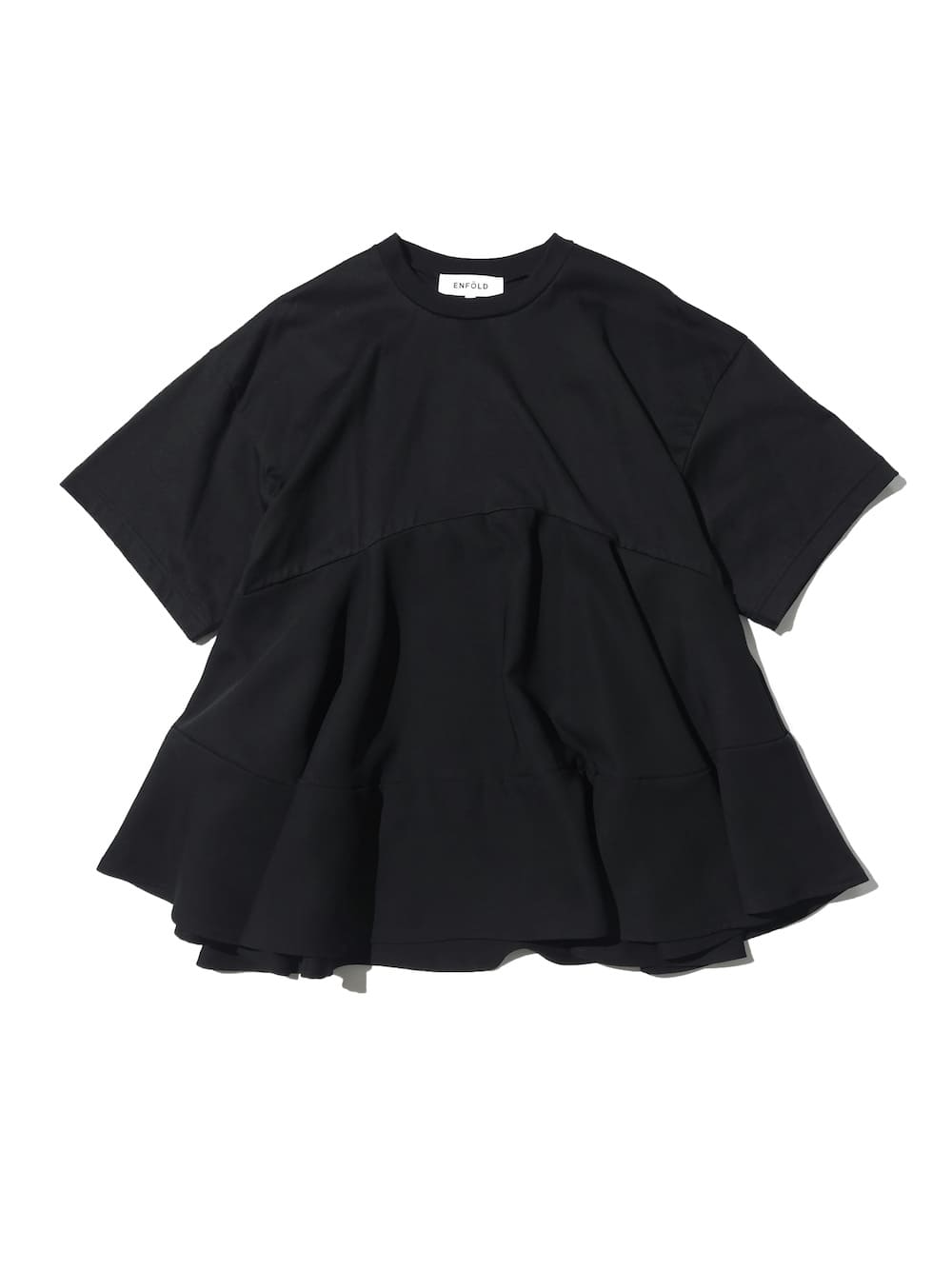 タグ付✨ENFOLD エンフォルド ランダムフレアTシャツ ブラック 38 ENFOLD(エンフォルド) FLARE DOCKING T-SHIRT - COLDBECK ONLINE