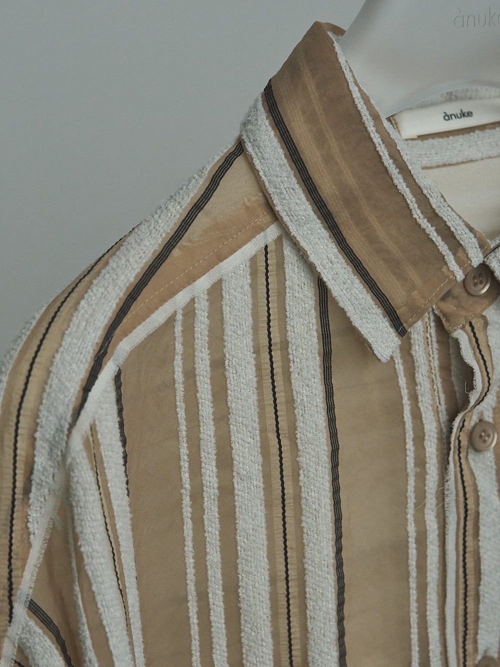 anuke(アンヌーク) Sheer Stripe Shirts