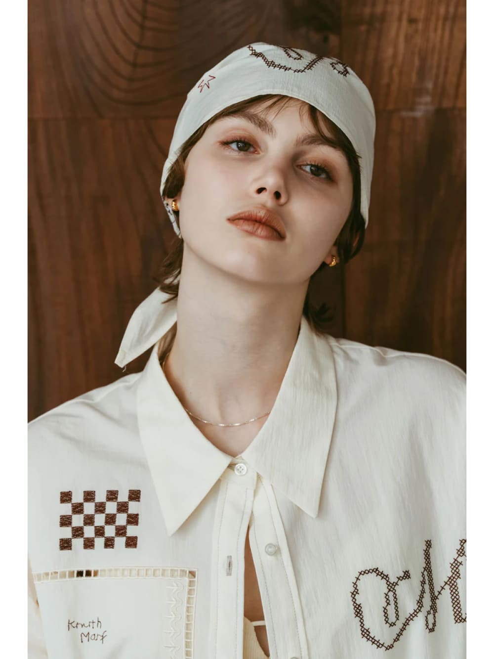 Knuth Marf(クヌースマーフ) embroidered scarf - COLDBECK ONLINE