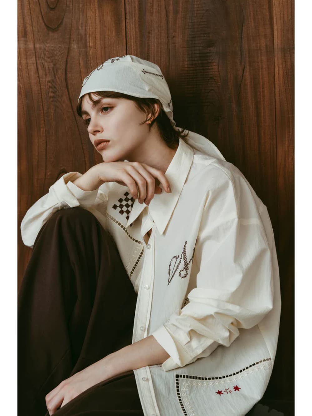 Knuth Marf(クヌースマーフ) embroidered scarf - COLDBECK ONLINE