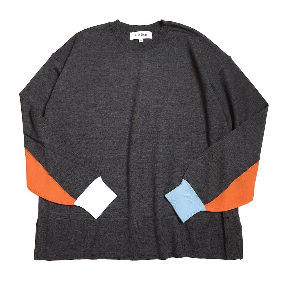 ENFOLD(エンフォルド) COLOR-SLEEVES PULLOVER