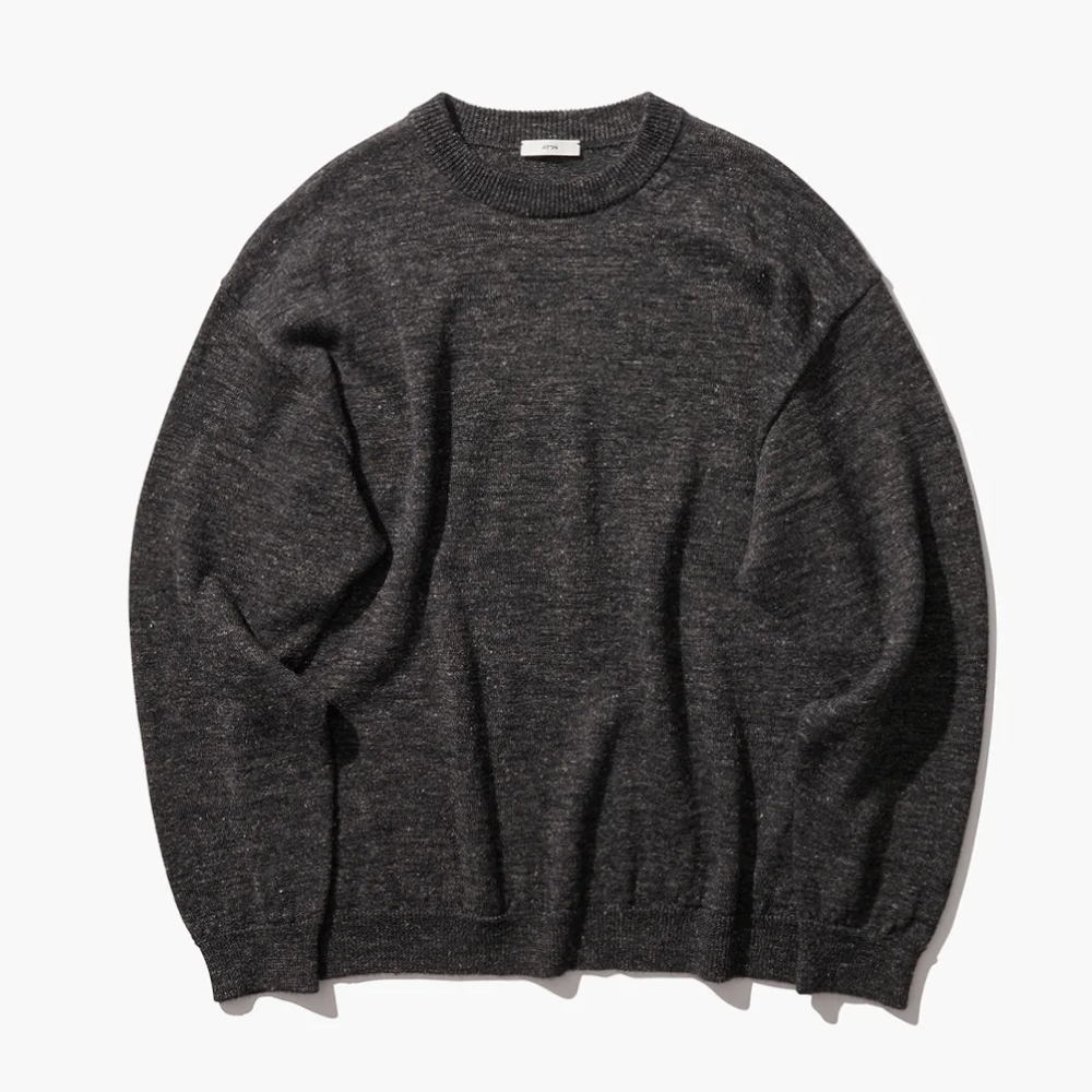 ル 年末のプロモーション CREWNECK LINEN ALPACA BABY ATON(エイトン) SWEATER COLDBECK - ニット+セーター