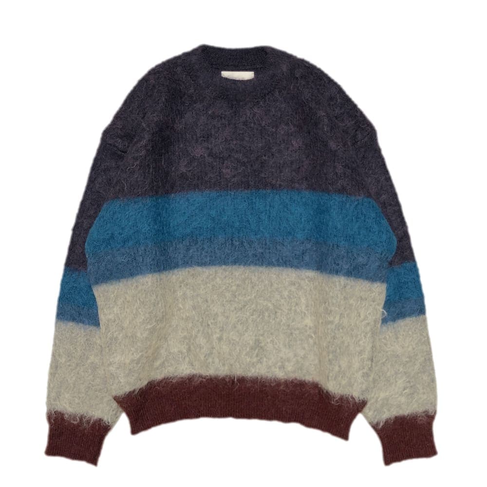 YOKE(衼) MOHAIR BORDER CREWNECK SWEATER