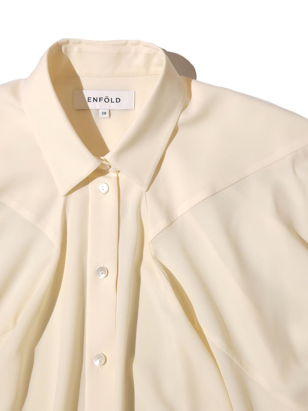 enfoldエンフォルド 5分袖POブラウス ベージュ 38 ENFOLD(エンフォルド) PUFF SHIRT - COLDBECK ONLINE（コールベック