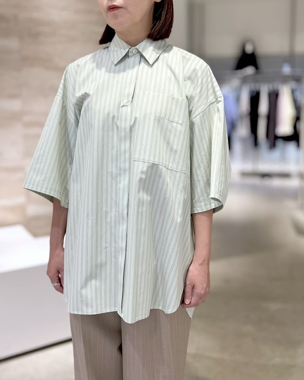 ENFOLD(エンフォルド) 3/4 SLEEVE LOOSE SHIRT