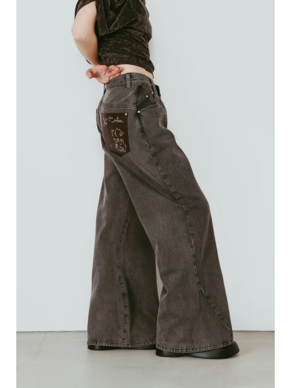 Knuth Marf(クヌースマーフ) wide bell-bottom denim pants - COLDBECK