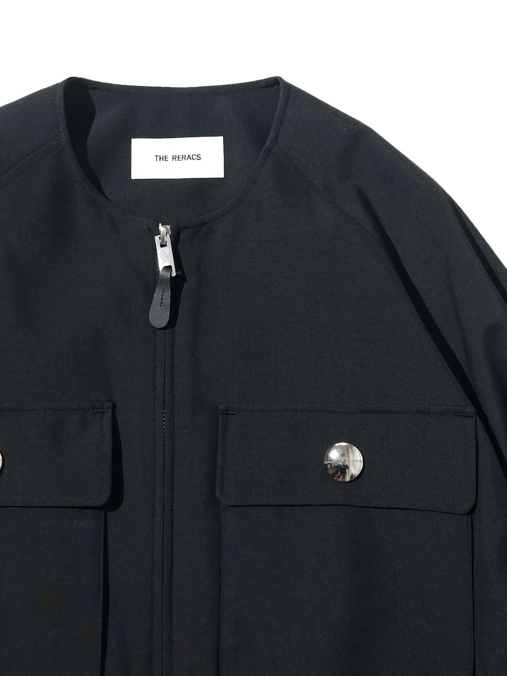 the reracs Edition カラーレスブルゾン(ネイビー) THE RERACS(ザリラクス) RERACS COLLARLESS ZIPUP BLOUSON