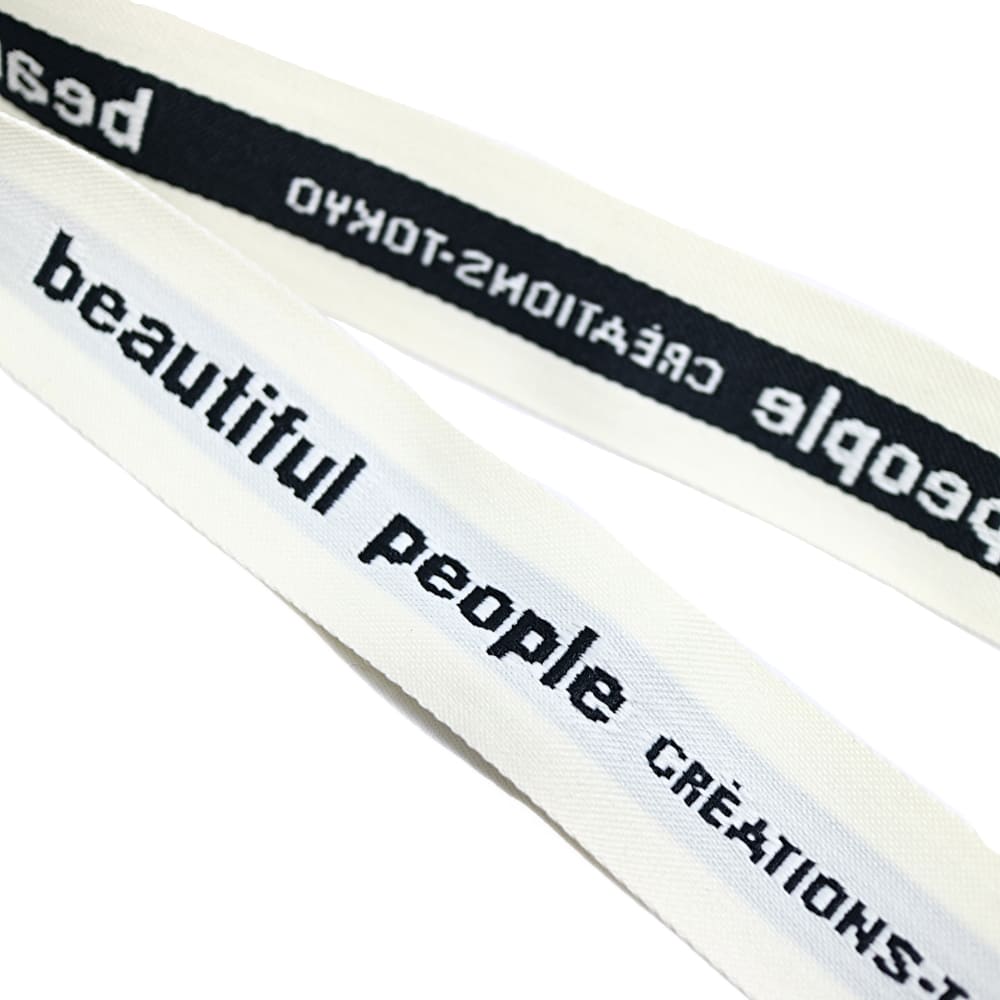 beautifulpeople 別注ビニールロゴサコッシュ beautiful people - ビニールロゴテープ サコッシュバッグ (ブラック