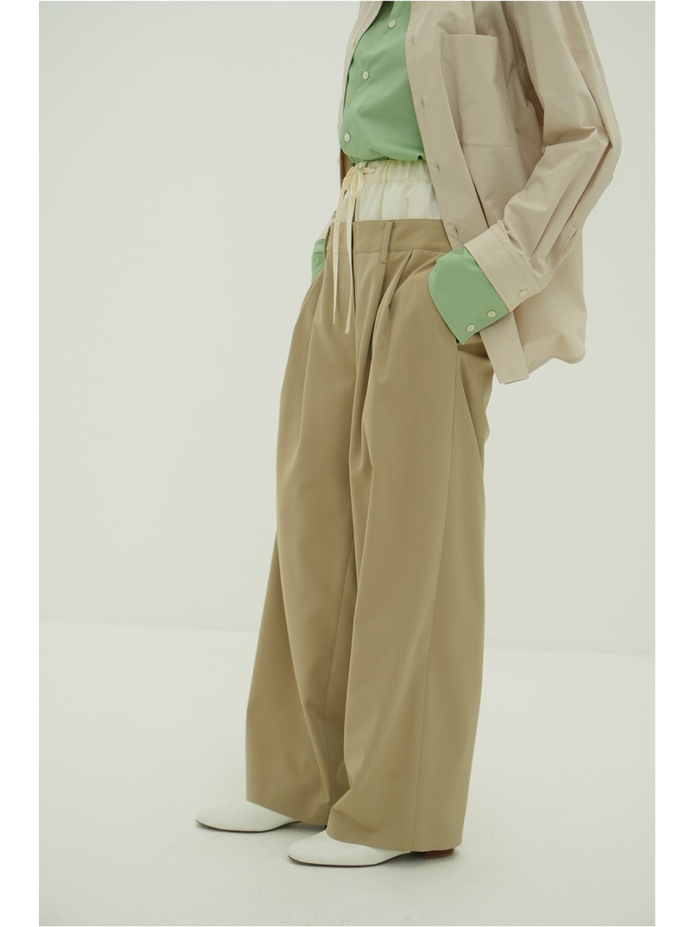 CLANE(クラネ) W WAIST WIDE SLACKS