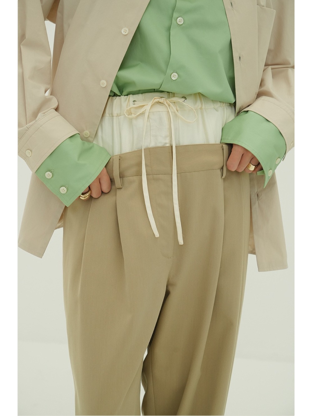 CLANE(クラネ) W WAIST WIDE SLACKS