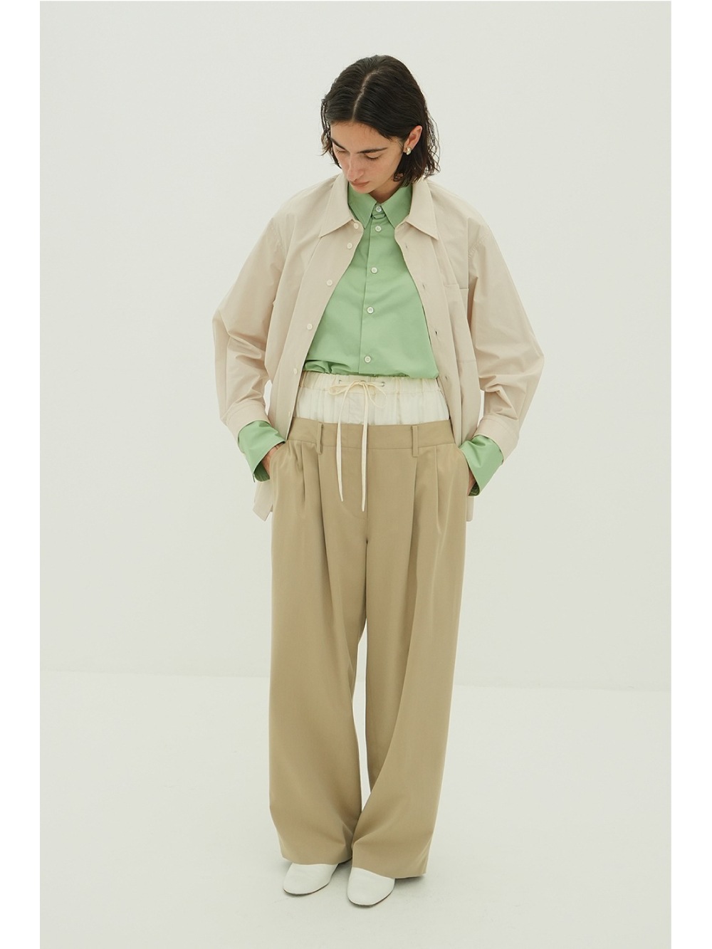 CLANE(クラネ) W WAIST WIDE SLACKS