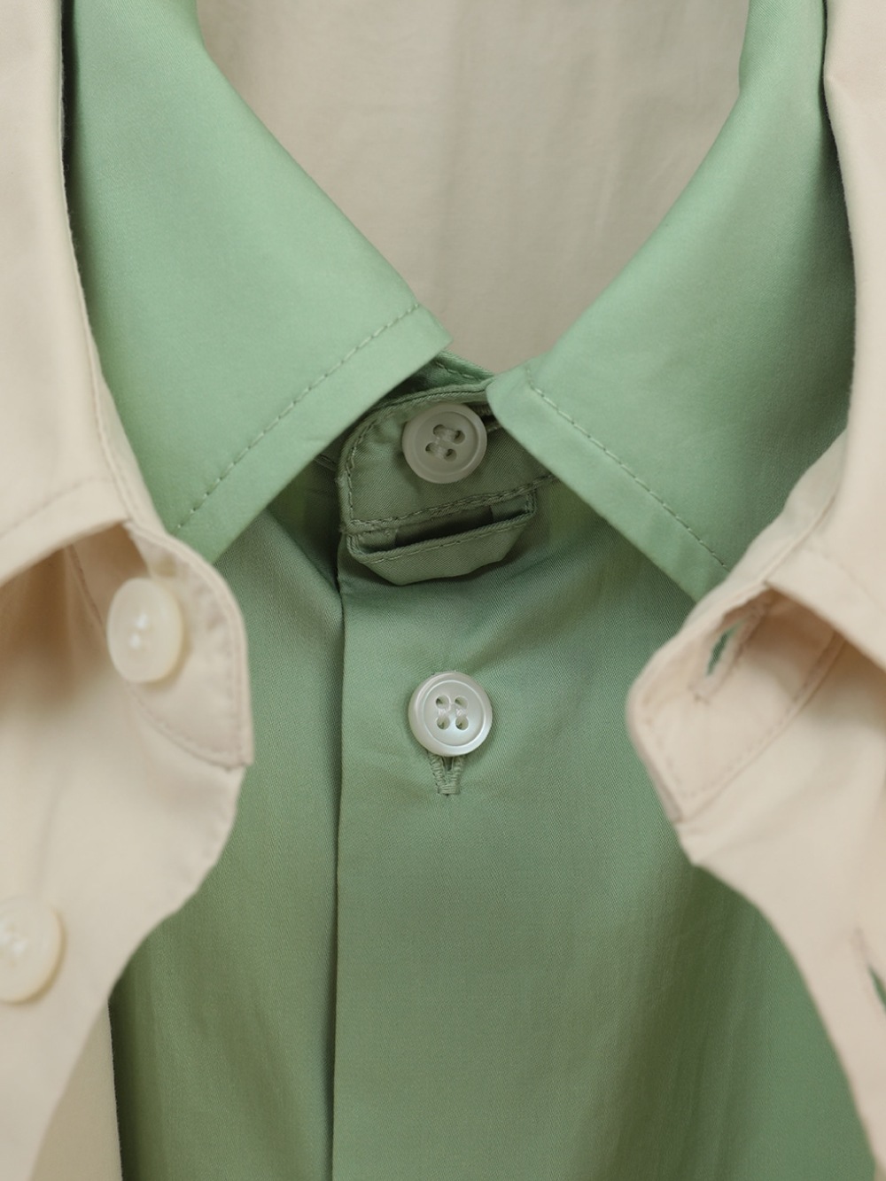 CLANE(クラネ) TWO TONE LAYERED SHIRTS