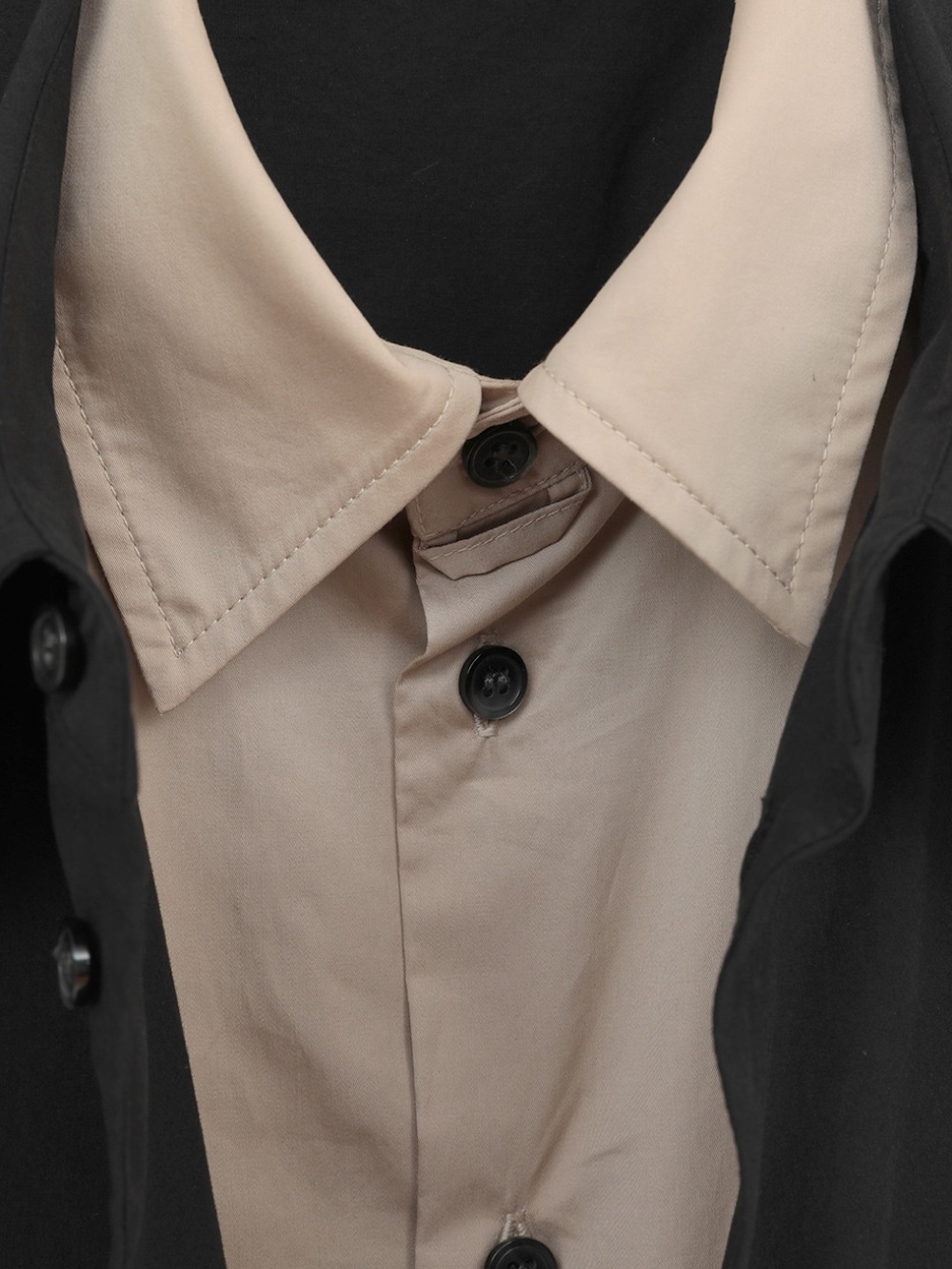 CLANE(クラネ) TWO TONE LAYERED SHIRTS