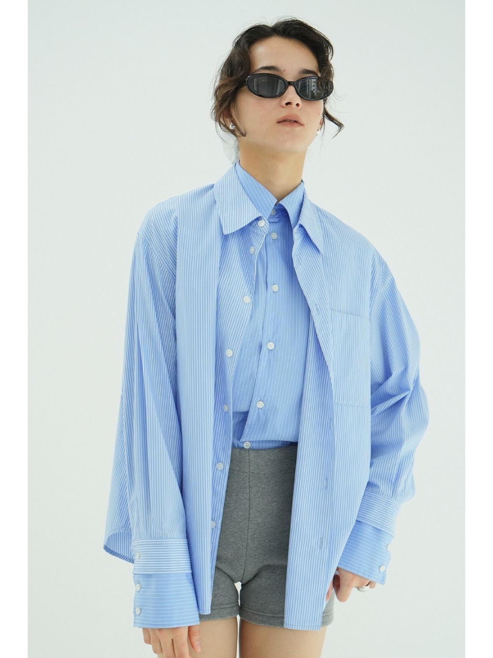 CLANE(クラネ) TWO TONE LAYERED SHIRTS