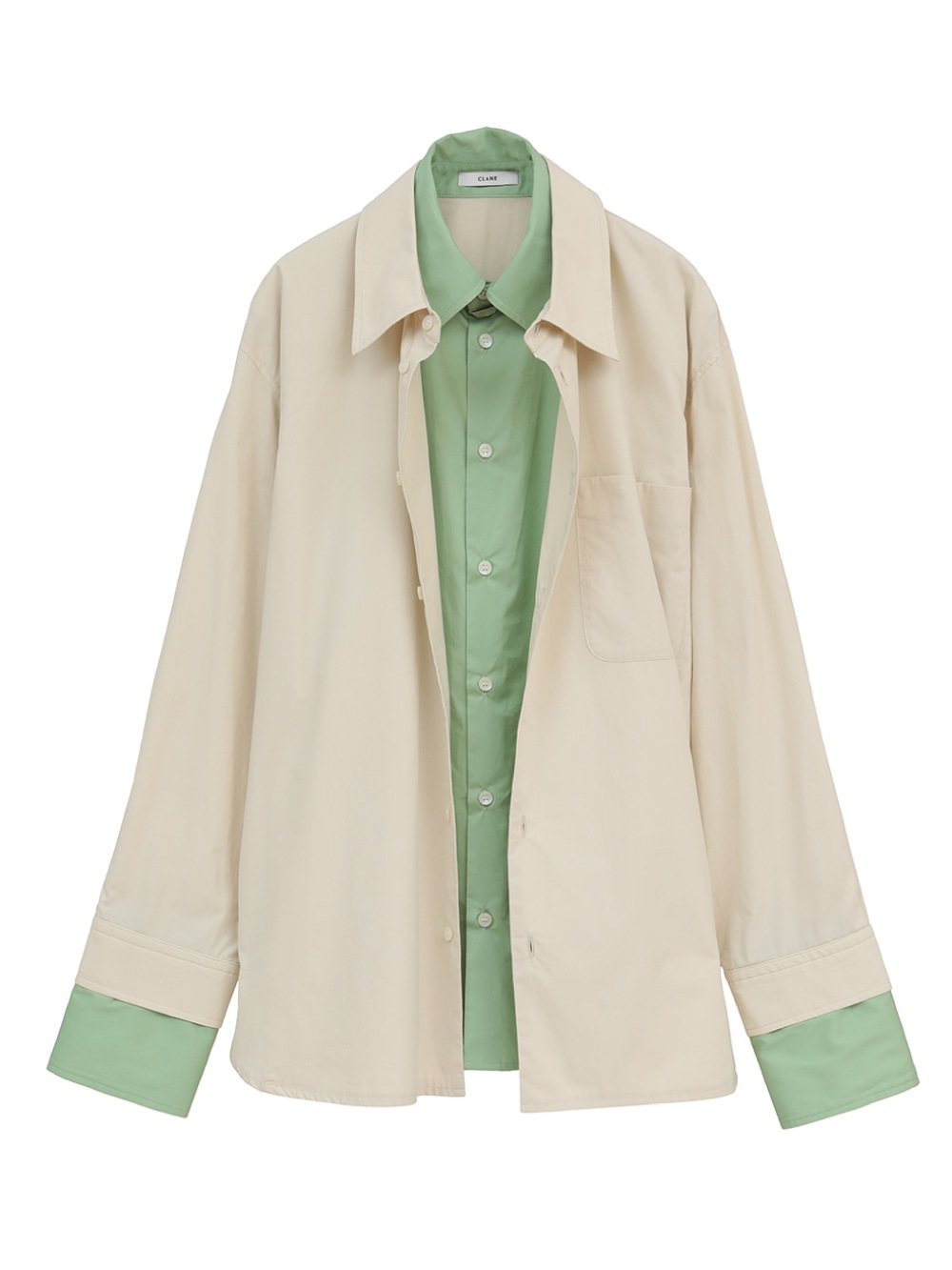CLANE(クラネ) TWO TONE LAYERED SHIRTS