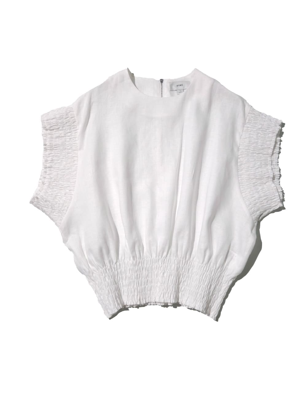 新品未使用　HYKE SHIRRED ブラウス　ハイク25SS リネンカットソー LINEN SHIRRED BLOUSE-リネンシアーブラウス-HYKE（ハイク）通販