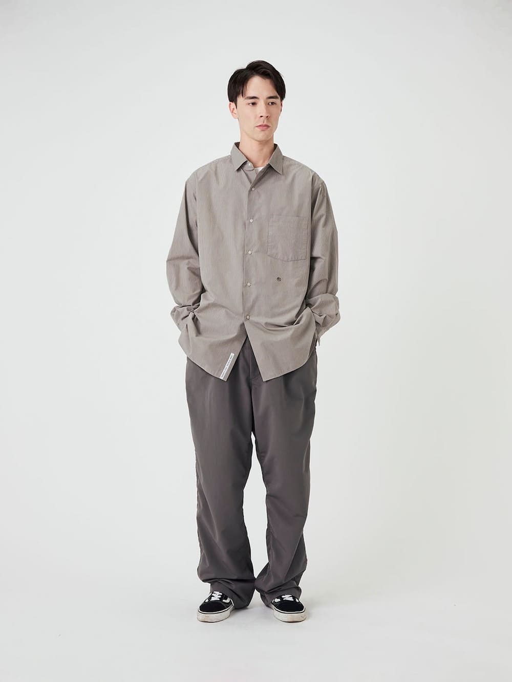 nanamica(ナナミカ) Regular Collar Striped Wind Shirt