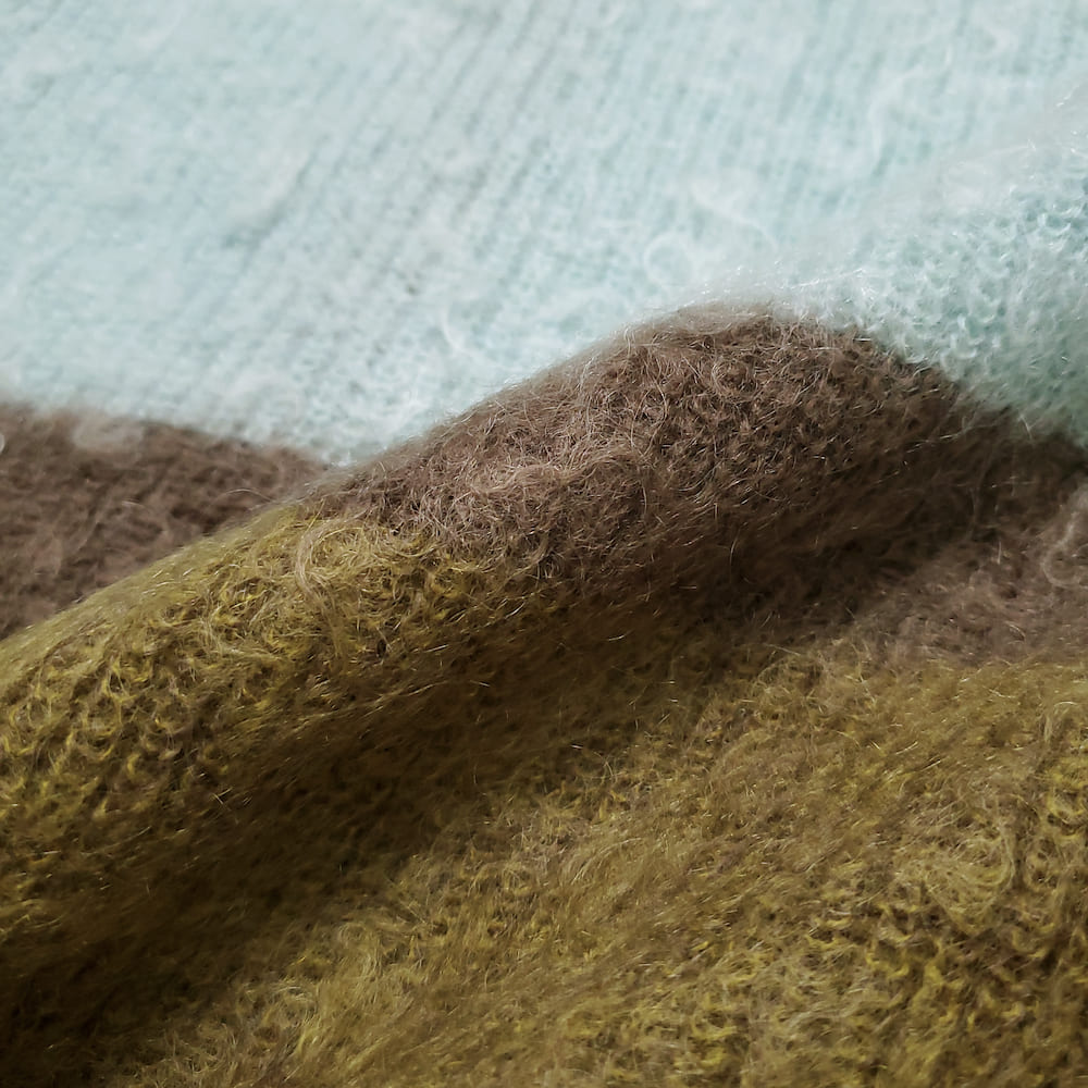 YOKE(衼) MOHAIR BORDER CARDIGAN