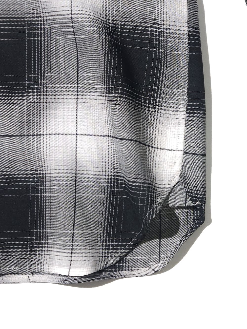 SALE】HYKE(ハイク) T/W OMBRE CHECK BALLOON SLEEVE BLOUSE