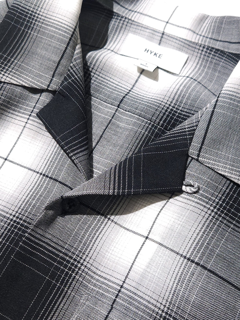 SALE】HYKE(ハイク) T/W OMBRE CHECK BALLOON SLEEVE BLOUSE