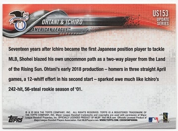 大谷翔平 ルーキーカード 2018 Topps Update Series Shohei
