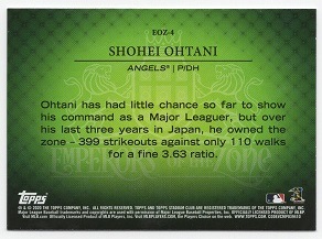 大谷翔平 2020 Topps Stadium Club Baseball Shohei Ohtani Angels