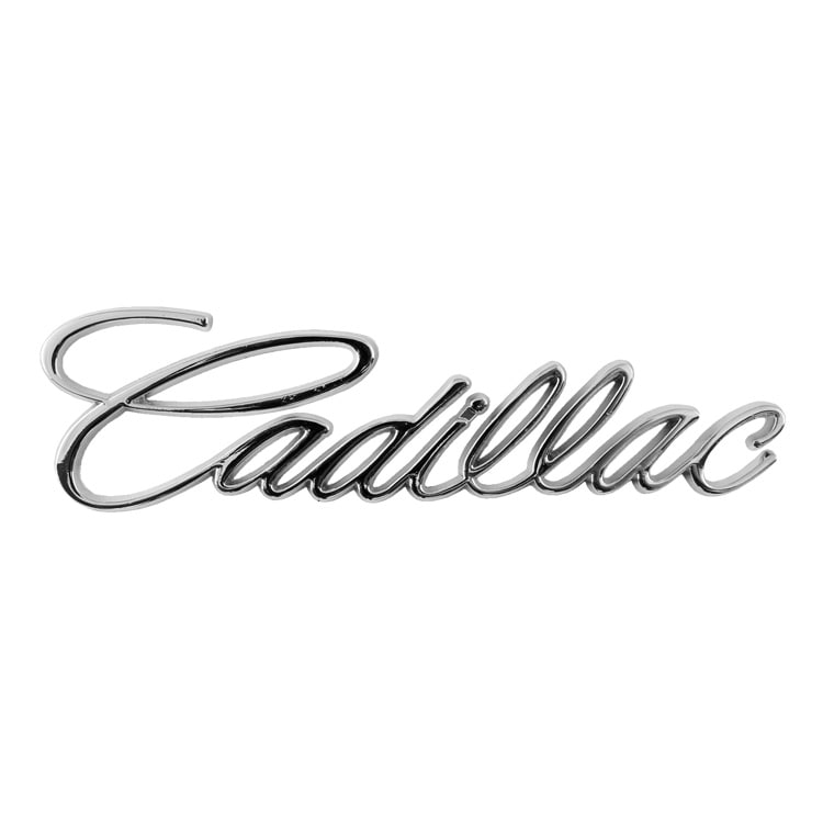 【メール便発送】3Dエンブレムステッカー キャデラック 文字ロゴ ”Cadillac” W14×H3.8cm メタル製立体エンブレム型ステッカー。