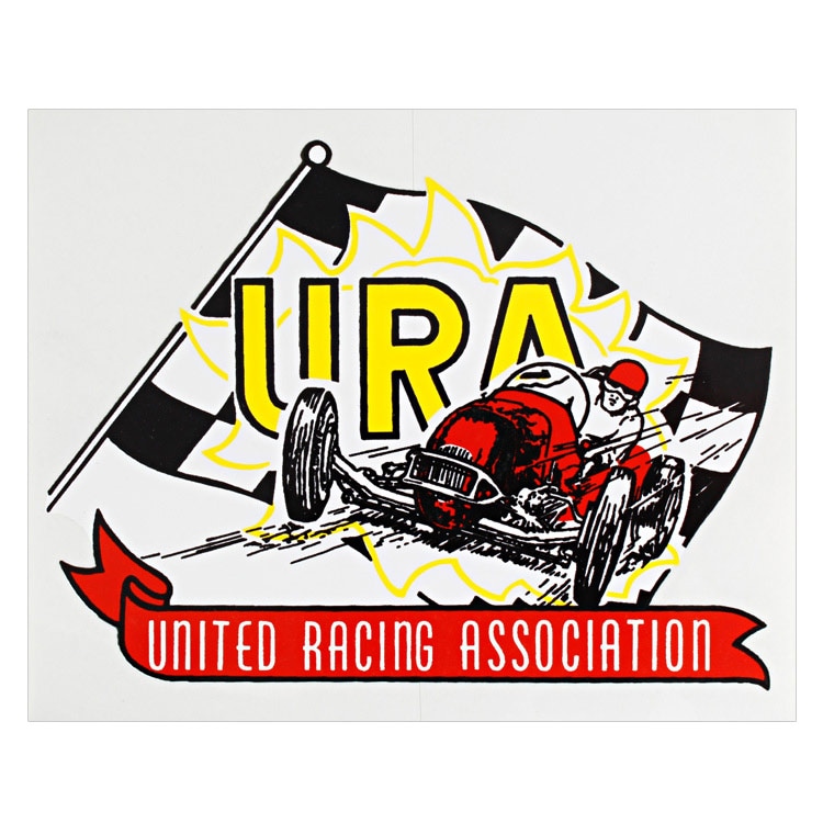 【メール便発送】ヴィンテージレーシングデカール  UNITED RACING ASSOCIATION  縦10.9×横13.5cm クリアフィルムタイプ (DZ105)