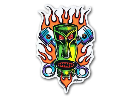 【メール便発送】Von Franco ヴォンフランコ ステッカー「Piston Tiki」 シール デカール アメリカ雑貨 アメリカン雑貨　