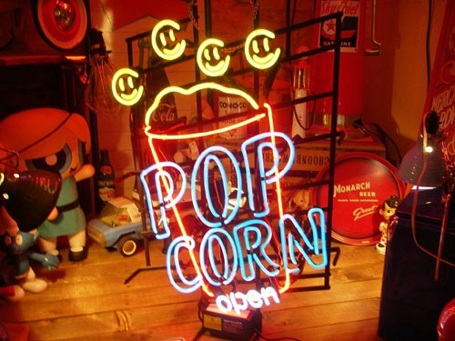 ネオンサイン POPCORN ネオン管 照明 店舗装飾 インテリア ガレージ