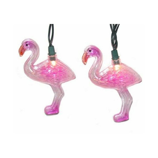 パーティライト 『フラミンゴ』10球セット 全長375cm フラミンゴ高さ10.5cm プラスチック製 白熱球仕様  ホリデーライト ガーランドライト 照明 屋内 屋外 鳥 アニマル アメリカン雑貨