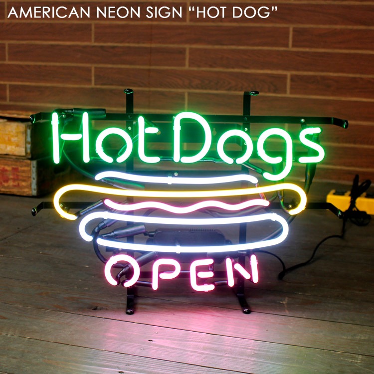 【期間限定特別価格】アメリカンネオンサイン HOT DOG ネオン管 照明 アメリカン雑貨COLOUR