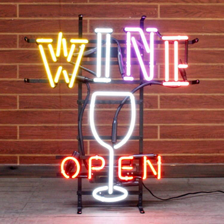 ネオンサイン / WINE OPEN ワインオープン H62×W54cm インテリア