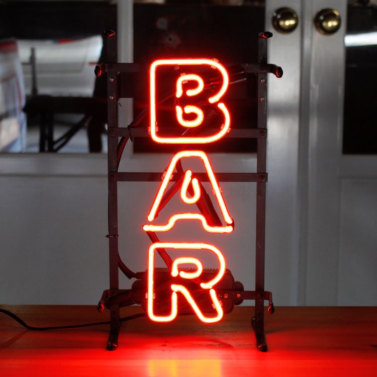 アメリカンネオンサイン BAR 縦41×横22cm バー ガレージ インテリア ネオン管 電飾 店舗装飾 アメリカ雑貨 アメリカン雑貨