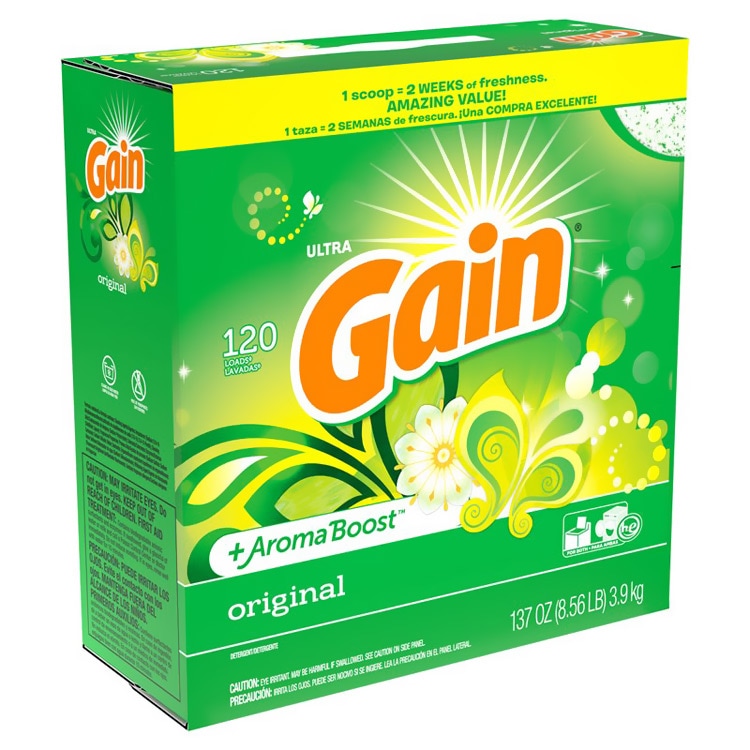 洗濯洗剤 正規輸入品  ゲイン オリジナル 133回分 3.9kg 137oz 粉末 GAIN P&G 輸入洗剤 アメリカ製 アメリカン雑貨ビッグサイズのGAINパウダー洗剤。